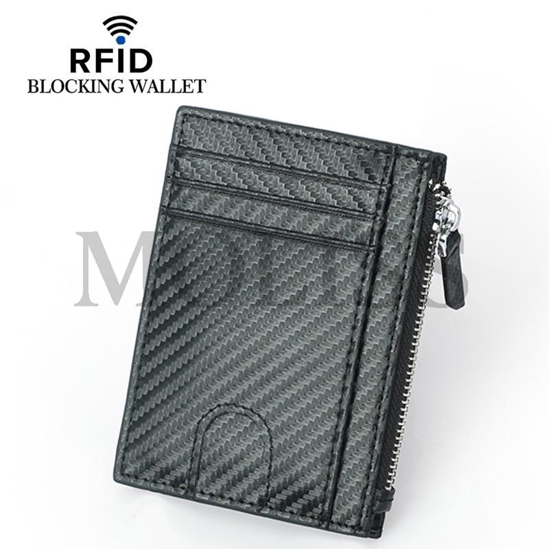 MOLISS｜RFID防盜刷碳纖編織零錢包 零錢格 悠遊卡 一卡通  信用卡 證件夾  皮夾男 鑰匙包 短夾 中夾 包包-細節圖5