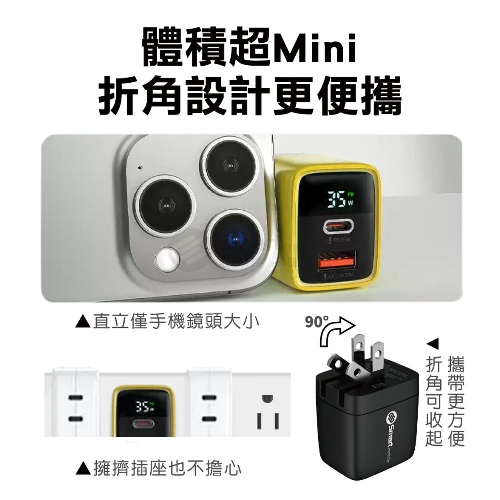 【全新品】創宇通訊 氮化鎵35W A+C液晶摺疊充電器 充電頭 豆腐頭 快充頭 創宇通訊-細節圖5