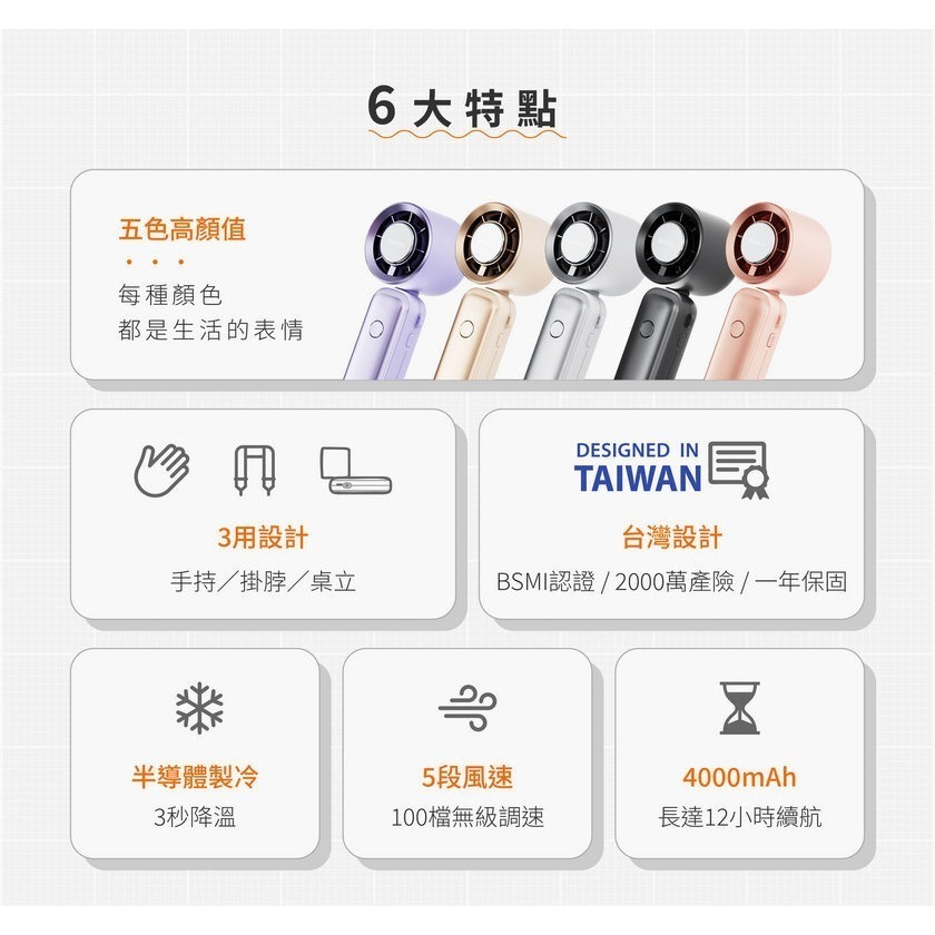 【創宇通訊 | 全新品】GUXON 古尚 巧冰扇 手持風扇 摺疊風扇 超導體製冷-細節圖3