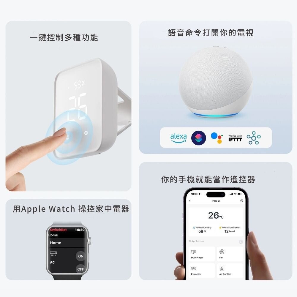 【福利品】SwitchBot Hub 2 主控機器人 多種家電控制 連線整合-細節圖6
