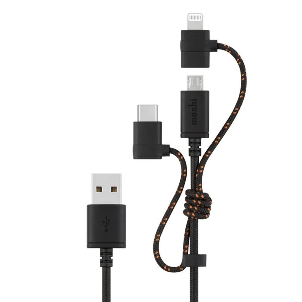 【全新品】moshi 三合一萬用充電線 快充 傳輸線 USB-C Lightning MicroUSB 創宇通訊-細節圖2
