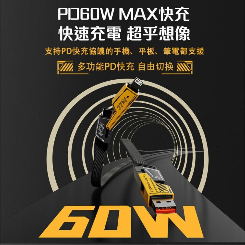 【全新品】變形金剛 四合一機甲鋅合金快速充電線1M 快速充電 編織線 傳輸線 充電線 創宇通訊-細節圖9