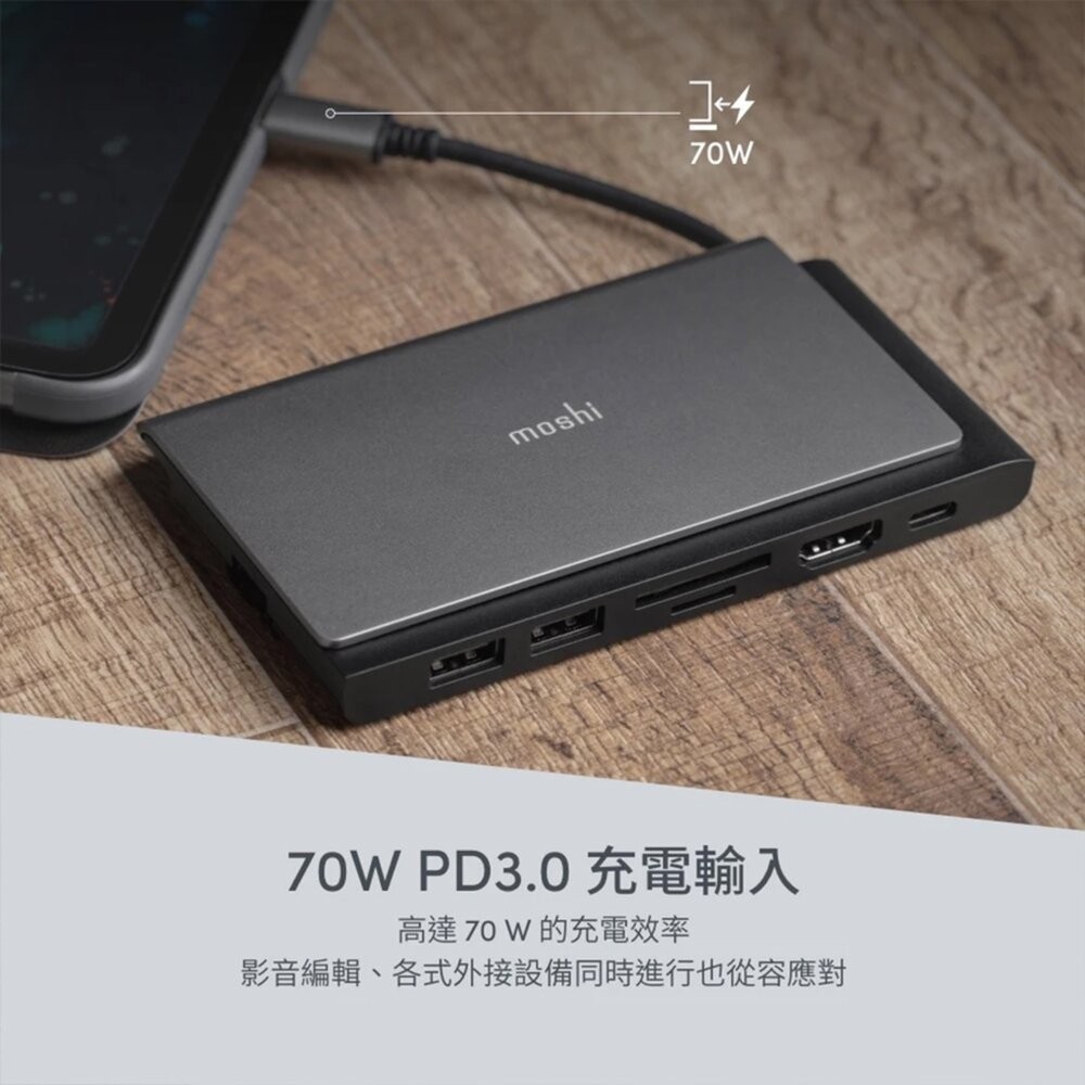 【全新品】moshi Symbus Mini USB-C Hub 七合一迷你多功能集線器 讀卡機 數據傳輸 創宇通訊-細節圖5