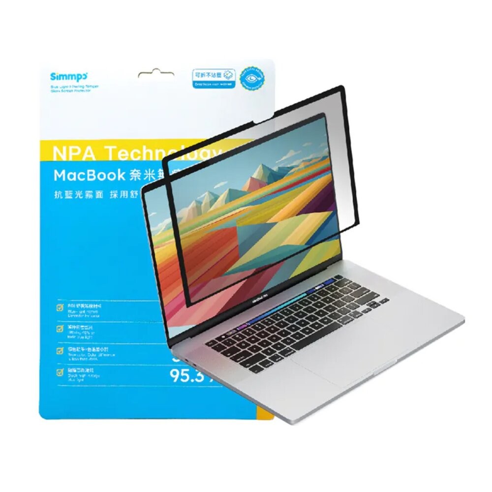 【全新品】Simmpo Macbook TUV抗藍光玻璃貼 保護貼 奈米無痕貼 可重複黏貼 抗指紋 台灣研發 創宇通訊-細節圖3
