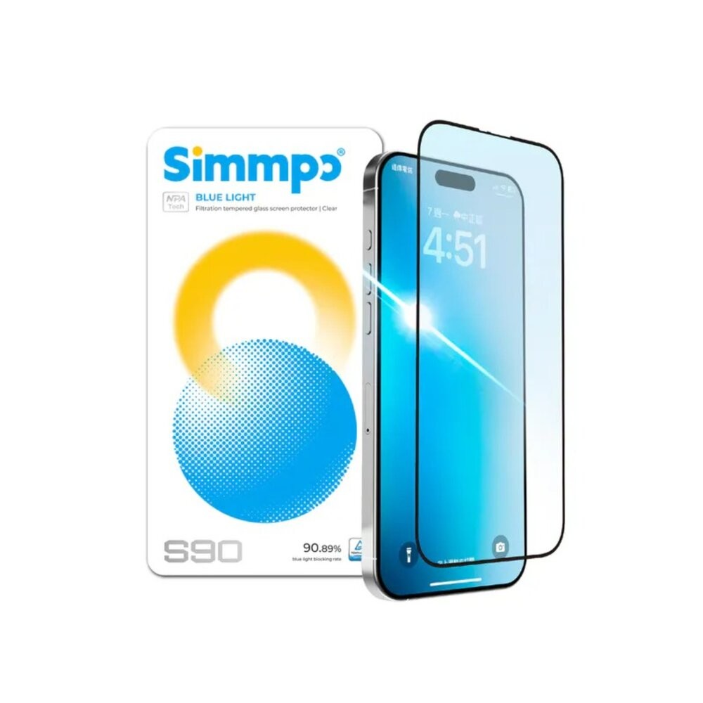 【全新品】Simmpo iPhone 16 17 S-90抗藍光玻璃貼 保護貼 護眼 抗摔 耐刮 台灣研發 創宇通訊-細節圖2