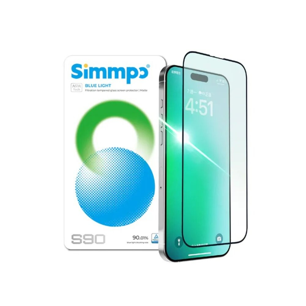 【全新品】Simmpo iPhone 16 17 S-90抗藍光玻璃貼 保護貼 護眼 抗摔 耐刮 台灣研發 創宇通訊-細節圖3