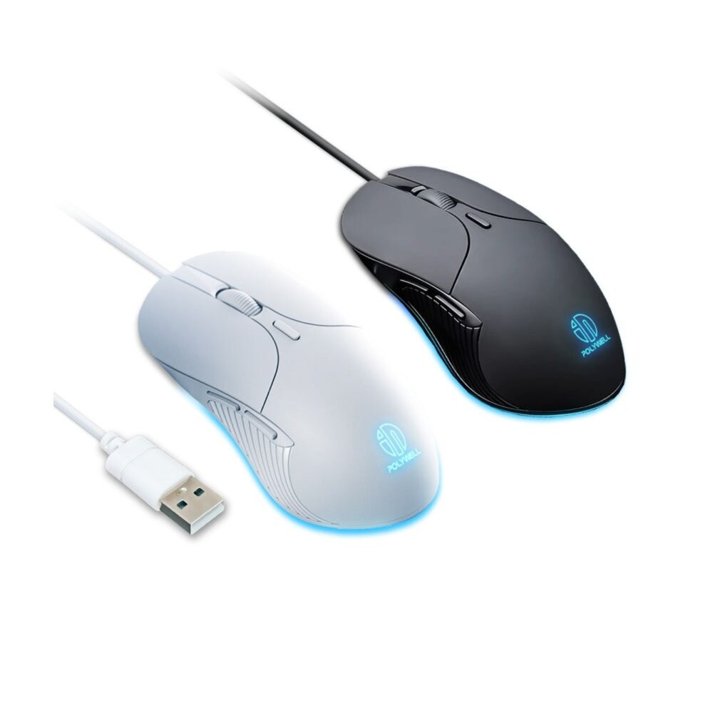 【全新品】POLYWELL 六鍵有線電競滑鼠 遊戲滑鼠 電競滑鼠 RGB燈效 巨集滑鼠 人體工學 創宇通訊-細節圖2