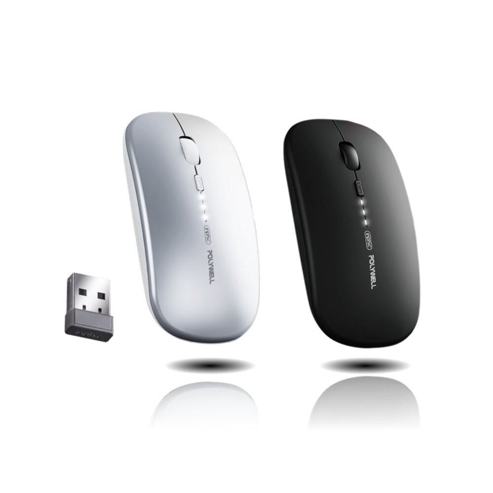 【全新品】POLYWELL 無線三模滑鼠 無線滑鼠 藍芽滑鼠 靜音滑鼠 免用電池 睡眠模式 創宇通訊-細節圖2
