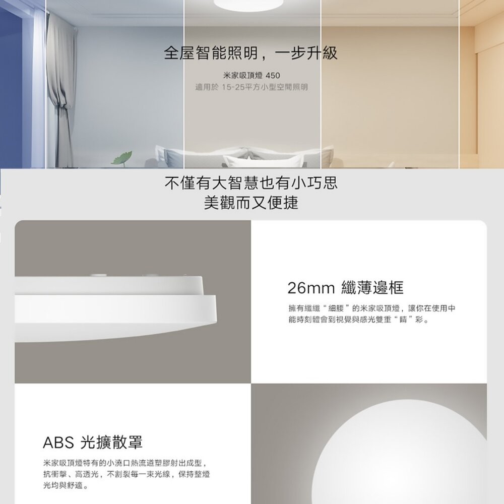Xiaomi 小米 吸頂燈 D20 D30 D40 三種尺寸 無線遙控 臥室客廳陽臺走廊燈 二手機 福利品 創宇通訊-細節圖6