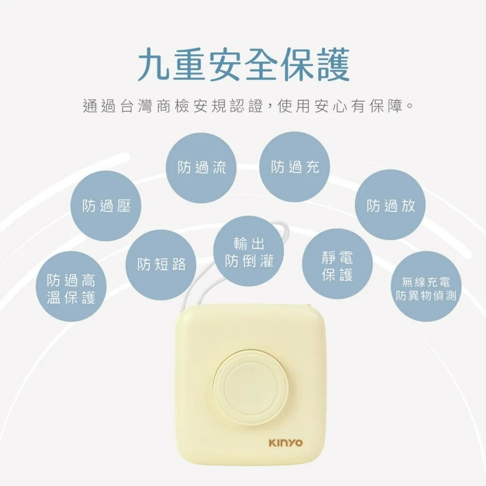 【全新品】KINYO 8in1小方糖大容量雙線行動充 PD QC 自帶線 無線充電 創宇通訊-細節圖8