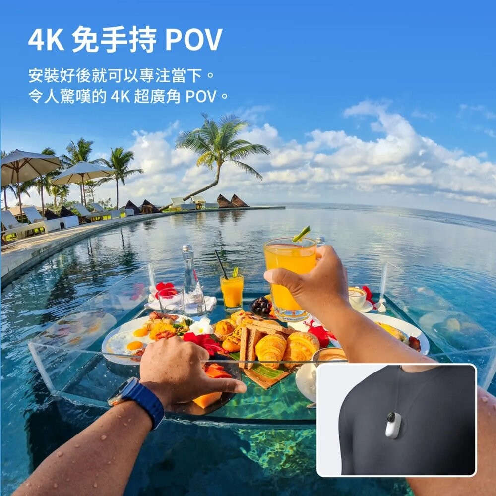 Insta360 GO 3S 128GB 運動相機 拇指相機 4K迷你相機 輕巧機身 AI剪輯 二手機 福利品 創宇通訊-細節圖7