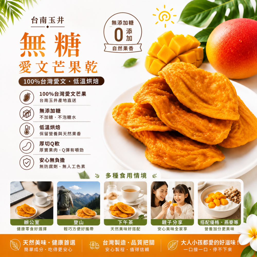 芒果乾｜無糖愛文芒果乾 中秋限定禮盒｜單片包裝｜100%鮮果製作｜SGS檢驗｜送禮推薦｜伴手禮-細節圖4