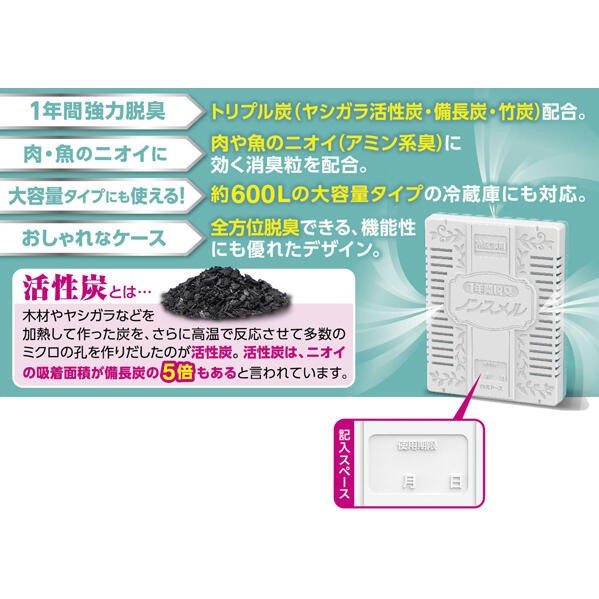 ［現貨］日本 白元長效型冰箱除臭盒 除異味 冷藏 冷凍  蔬果室 蔬菜 消臭 強力 冰箱除臭  活性炭 5倍除臭-細節圖5