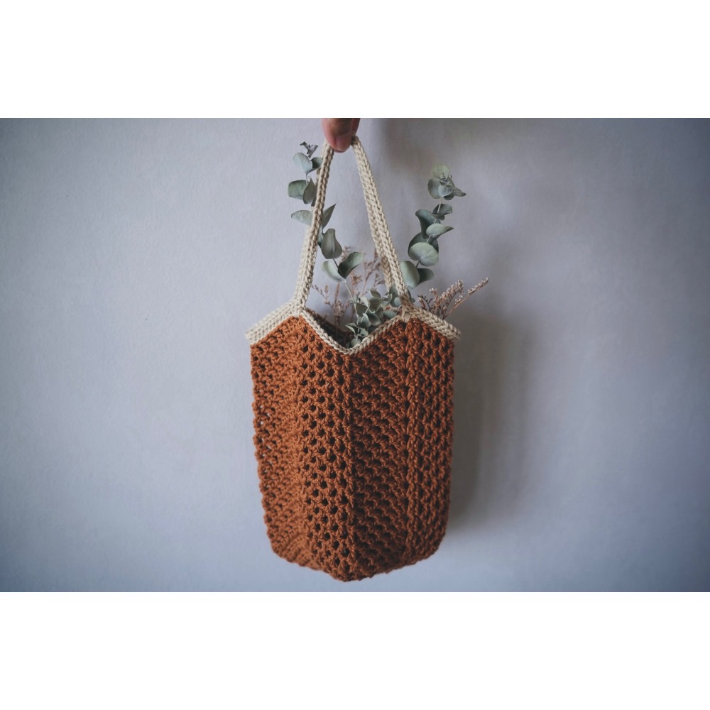 編織水壺提袋 飲料袋 小提袋 手作編織 棉袋 手提袋 編織袋-規格圖3