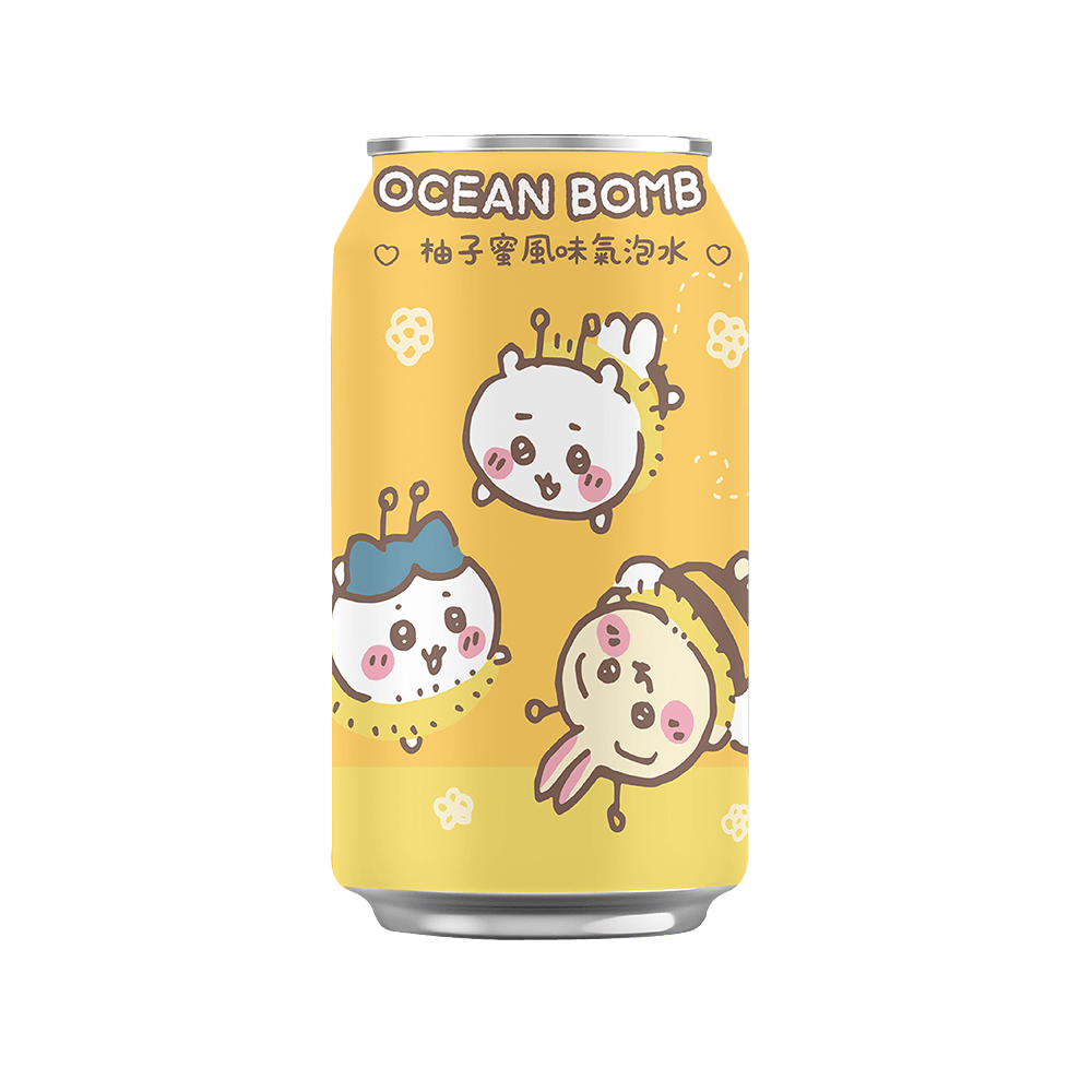 【Ocean Bomb】吉伊卡哇-柚子蜜風味氣泡水x1箱(24罐/箱)-細節圖2