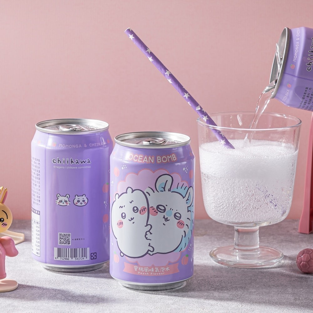 【Ocean Bomb】吉伊卡哇-蜜桃風味氣泡水x1箱(24罐/箱)-細節圖3