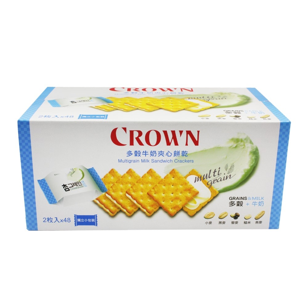 【CROWN】多穀牛奶夾心餅乾(16g*48入)-細節圖3