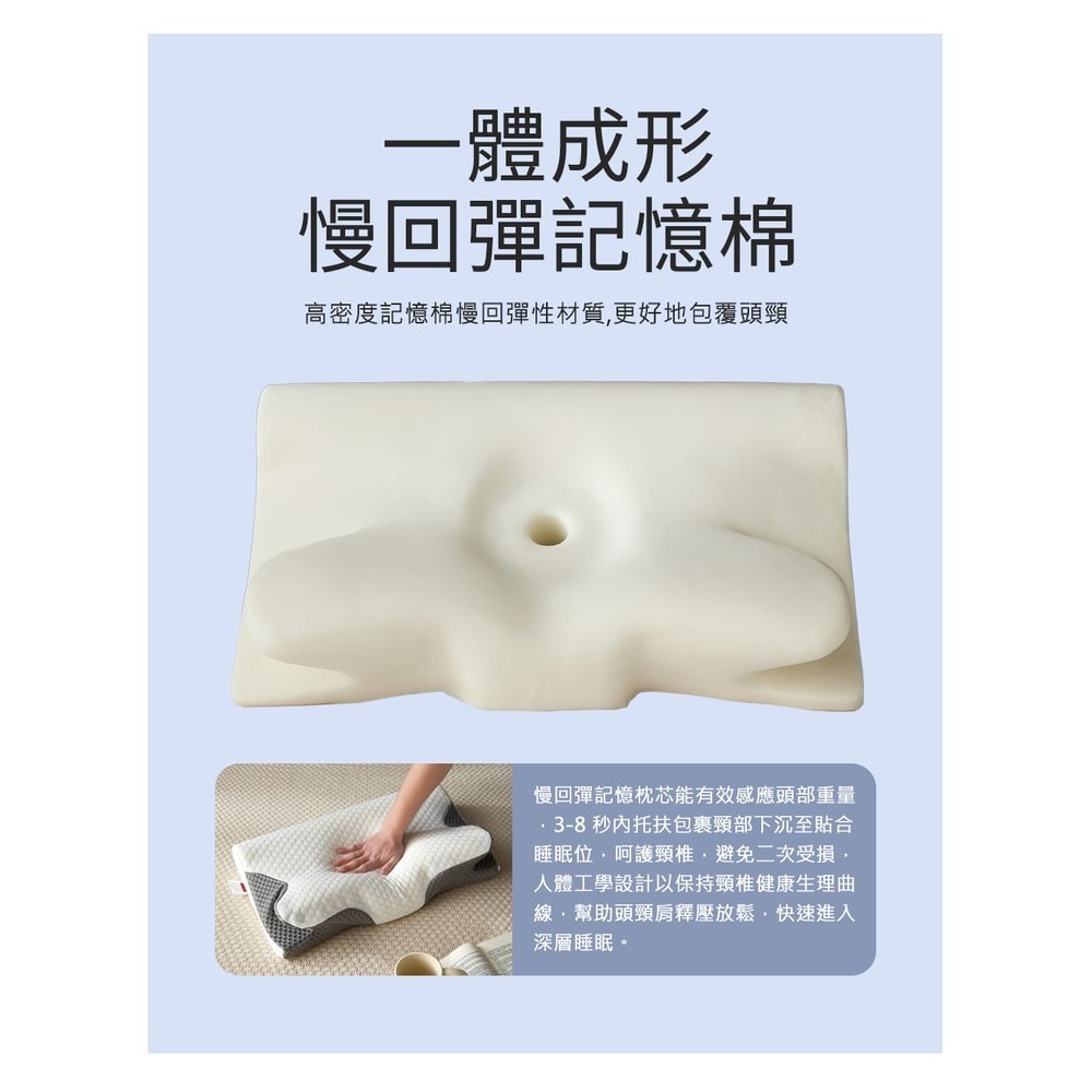 【Aibo】買1送1 3D蝶形雙向護頸記憶枕(釋壓記憶枕/護頸枕/枕頭)-細節圖2
