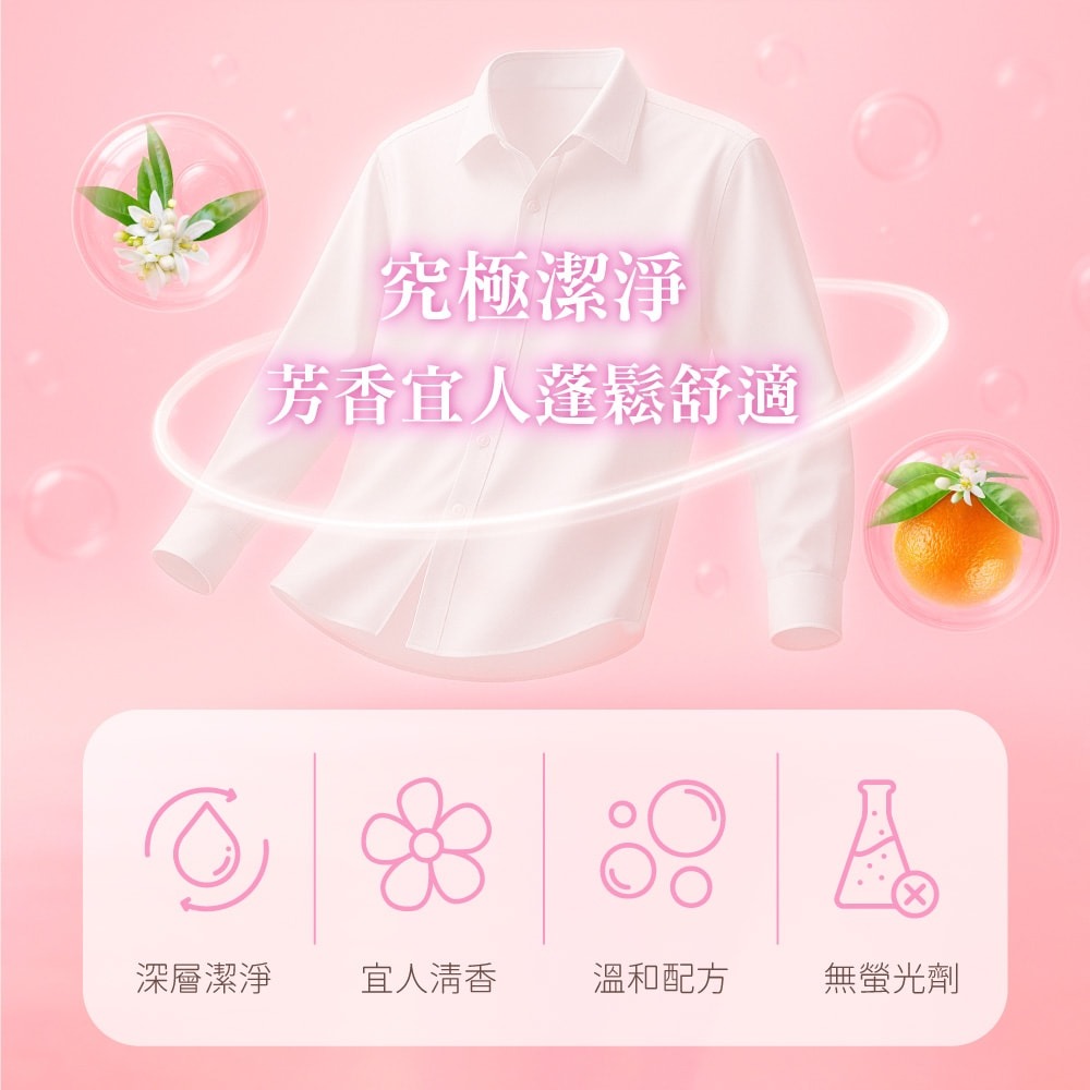 【御衣坊】吉伊卡哇陽光橙花香氛洗衣精1800ml*8包-細節圖3