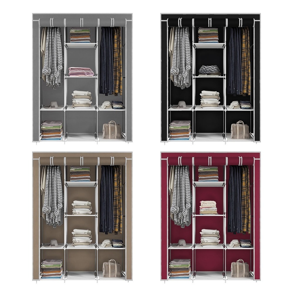 【VENCEDOR】簡易平價DIY 加大款支架加粗 布衣櫥 (寬128公分) 免運-細節圖2