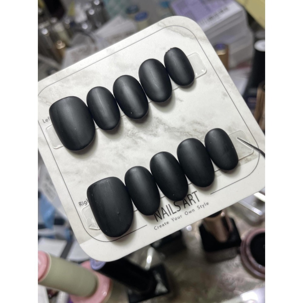 【夜繭】全黑色單色 單色穿戴甲（XS、S尺寸）-細節圖3