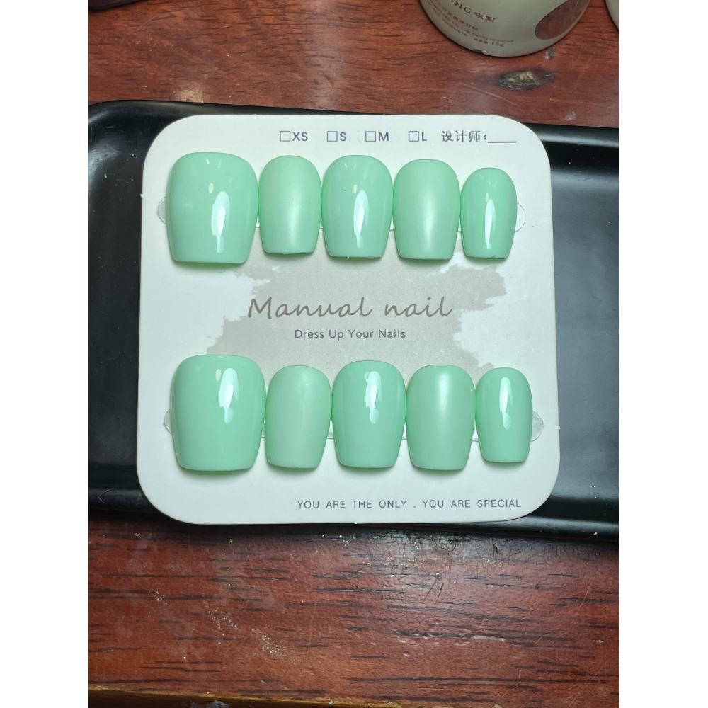 【沁綠微風】 單色穿戴甲（XS、S尺寸）-細節圖2