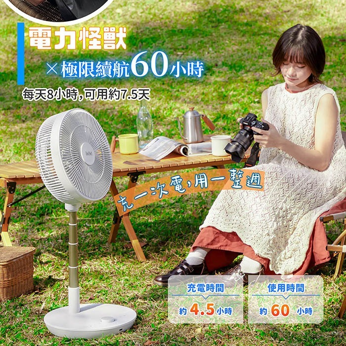 【ikiiki伊崎】14吋充電式摺疊桌立扇 IK-EF7101-細節圖5