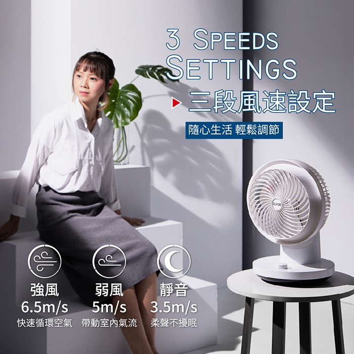 【CLYDE克萊得】360度陀螺循環扇 CD-EF0370-細節圖5