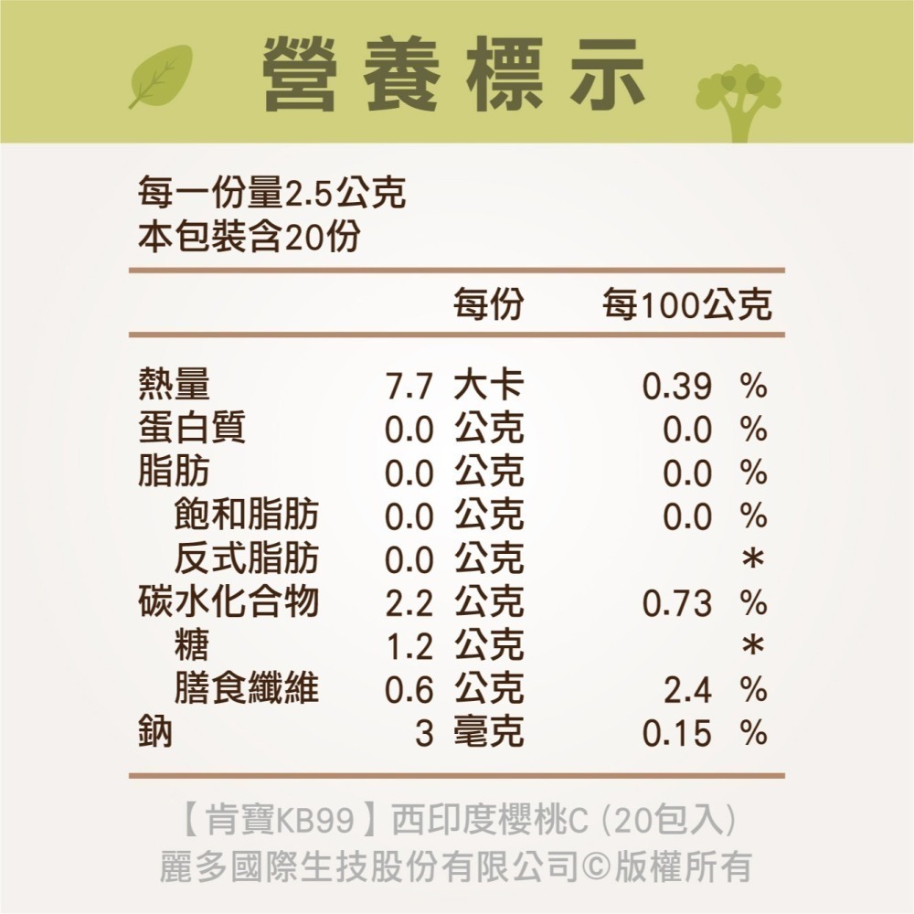 【肯寶KB99】西印度櫻桃C (20包/盒) 正效/短效出清-細節圖2
