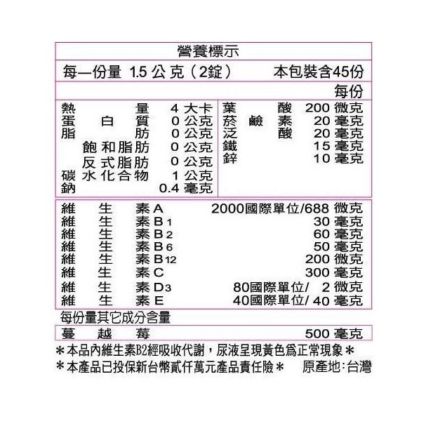 【三多】天然蔓越莓錠(90錠/瓶)-細節圖2