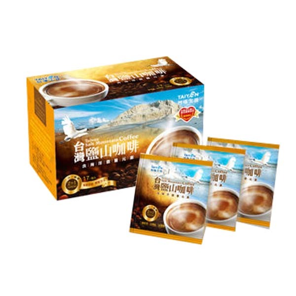 【台鹽生技】台灣鹽山二合一咖啡禮盒(34包/盒)-細節圖2