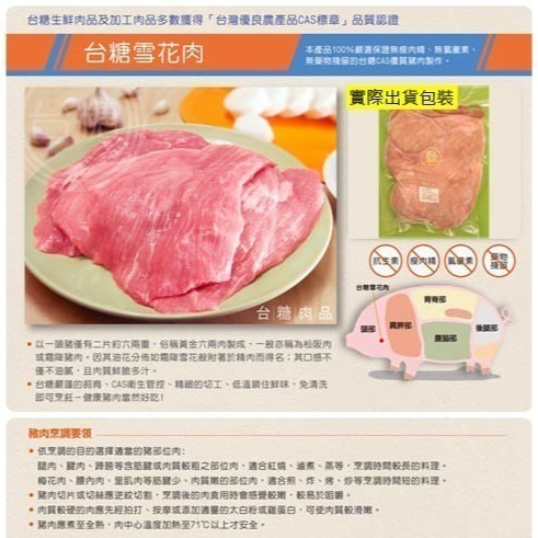 【台糖】台糖雪花肉(霜降肉)_1公斤裝-細節圖2