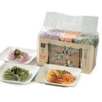 【村家味】綜合關廟麵-紫地瓜、南瓜/胡蘿蔔、綠藻1500g家庭包