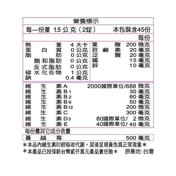 短效2026/10/10【三多】蔓越莓錠(90錠/瓶)-細節圖2