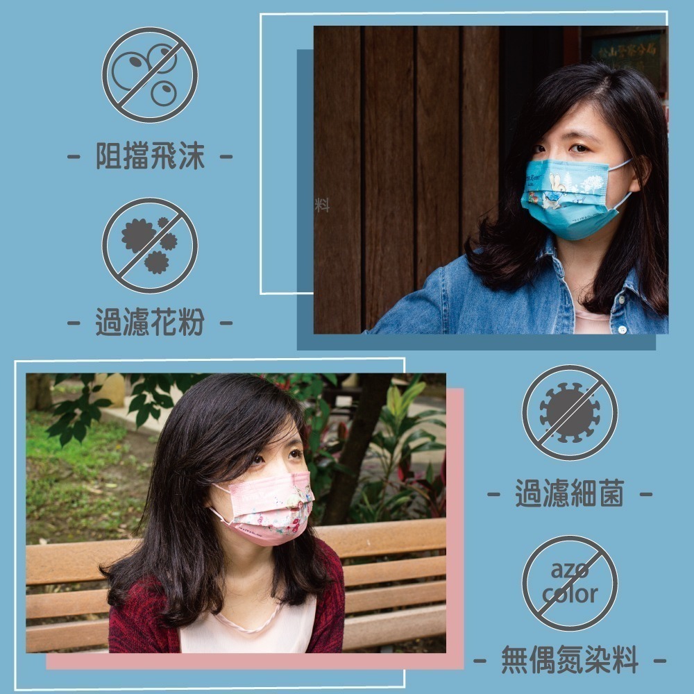 【PETER RABBIT】比得兔平面醫用口罩 (5入裝)買五盒送一盒-細節圖2