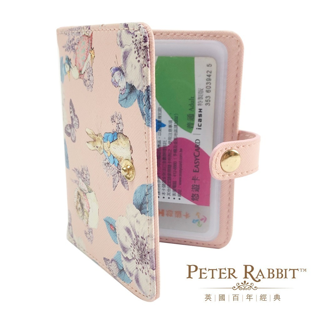 【PETER RABBIT】比得兔山茶花粉色卡片夾 隨身卡夾 信用卡套 卡片收納 超薄名片夾 簡約卡夾 銀行卡套-細節圖2