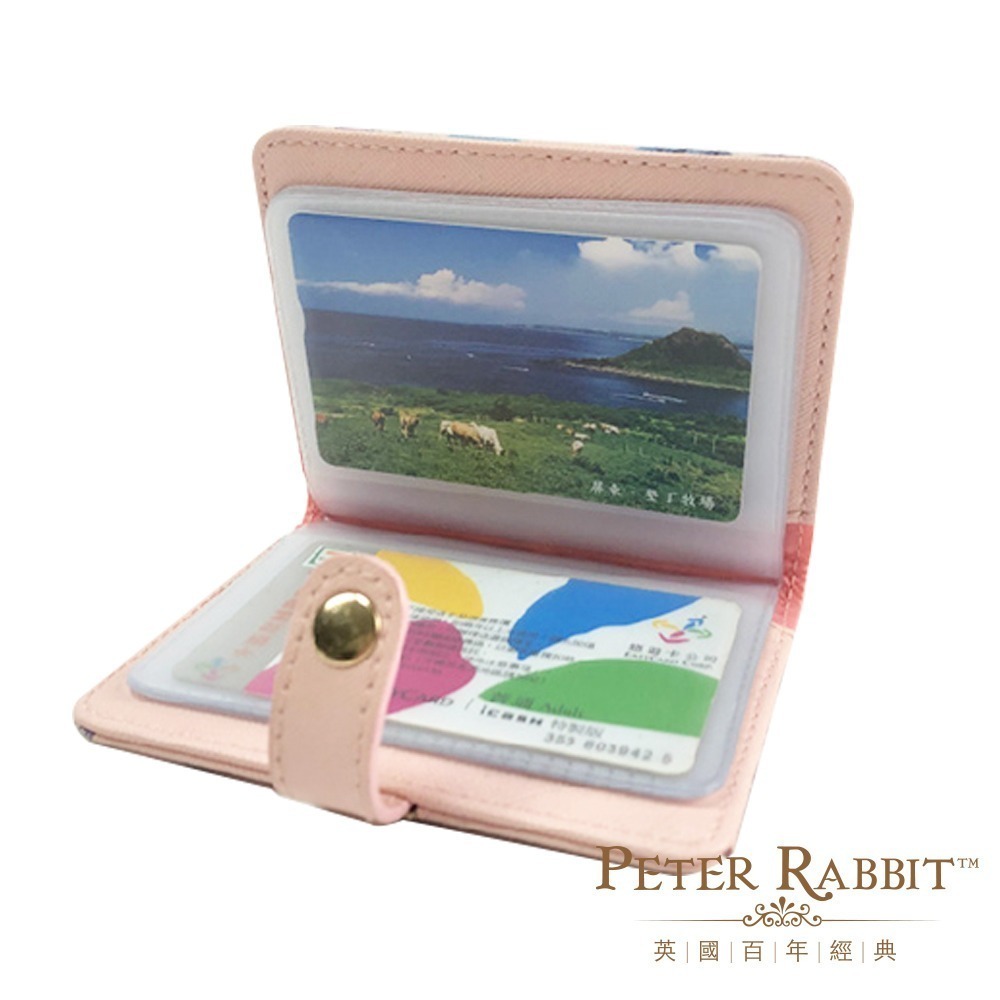 【PETER RABBIT】比得兔山茶花粉色卡片夾 隨身卡夾 信用卡套 卡片收納 超薄名片夾 簡約卡夾 銀行卡套-細節圖3