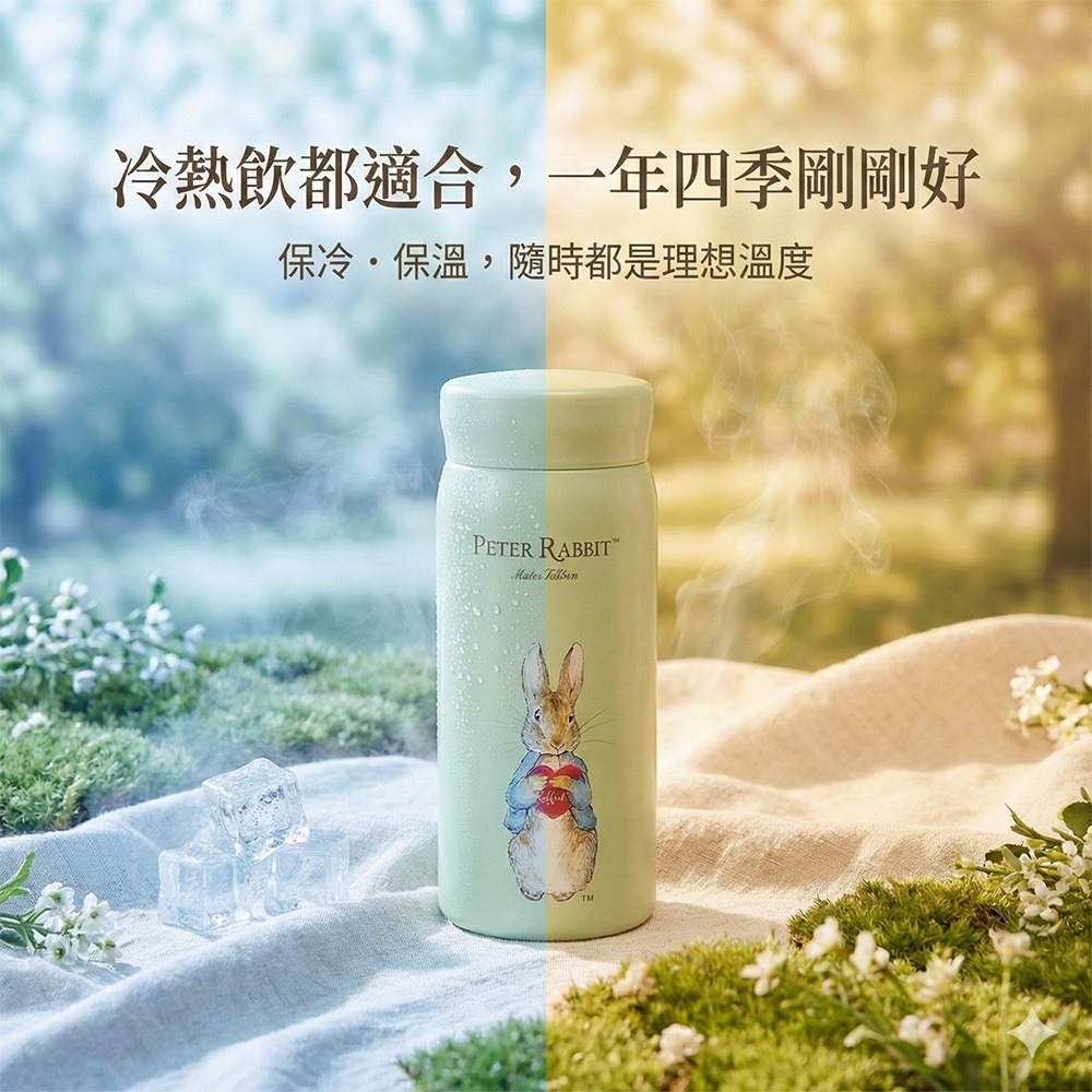 【PETER RABBIT】比得兔 3 款 316 不銹鋼 200ml 輕量保冷保溫瓶 不鏽鋼保溫瓶 比得兔保溫瓶-細節圖3
