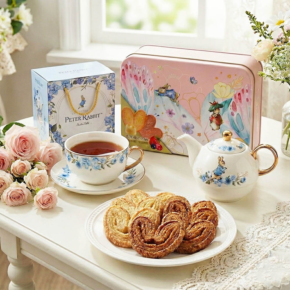 【PETER RABBIT】比得兔青花瓷子母壺杯盤禮盒組 茶壺杯盤禮盒 下午茶杯套裝組 禮盒組 交換禮物 YH1484-細節圖6