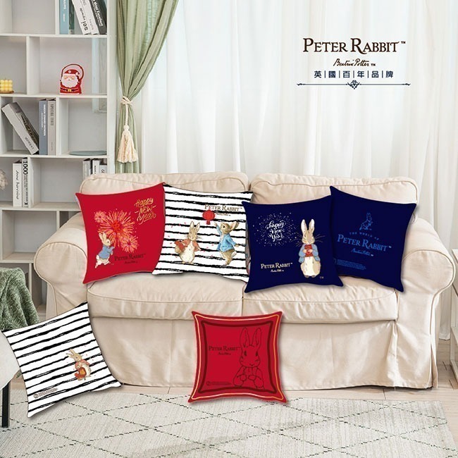 【PETER RABBIT】比得兔新年雙面抱枕 比得兔抱枕 過年抱枕 紅色抱枕 腰枕 靠枕 飄窗靠墊 辦公 臥室 客廳-細節圖2