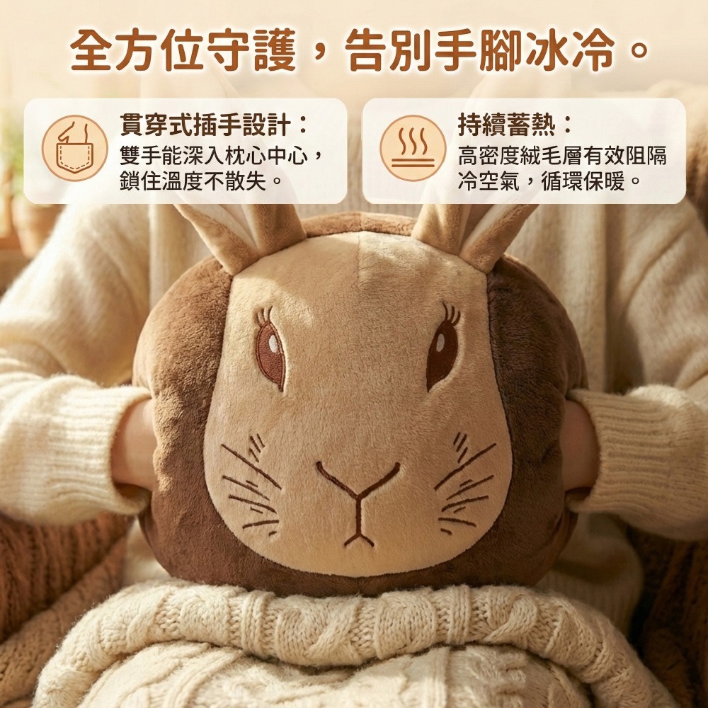 【PETER RABBIT】比得兔造型暖手枕 暖手枕 插手枕 抱枕 暖手抱枕 趴睡抱枕 可愛枕頭 靠墊 小枕頭 午睡枕-細節圖4