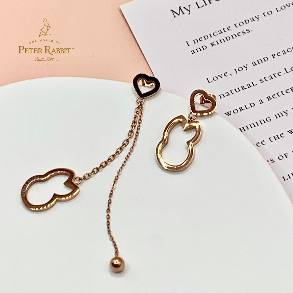 【PETER RABBIT】比得兔「戀鍊情深」耳環-玫瑰金-細節圖3