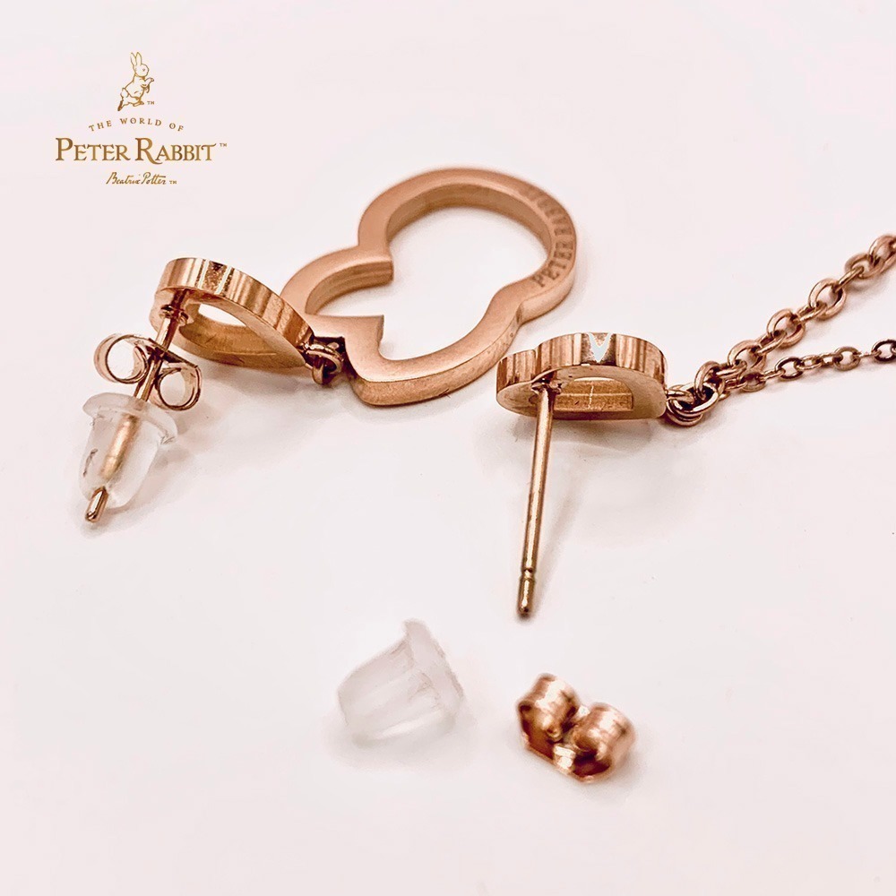 【PETER RABBIT】比得兔「戀鍊情深」耳環-玫瑰金-細節圖4