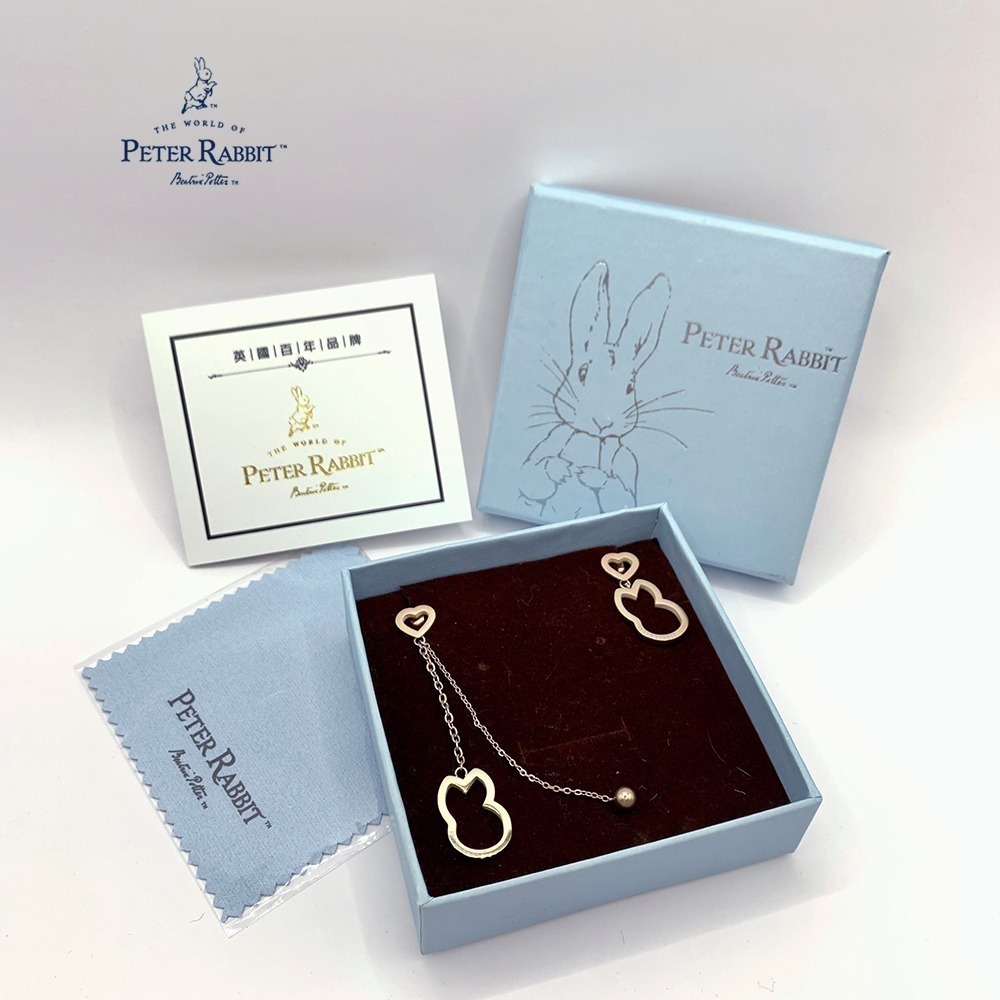 【PETER RABBIT】比得兔「戀鍊情深」耳環-玫瑰金-細節圖5