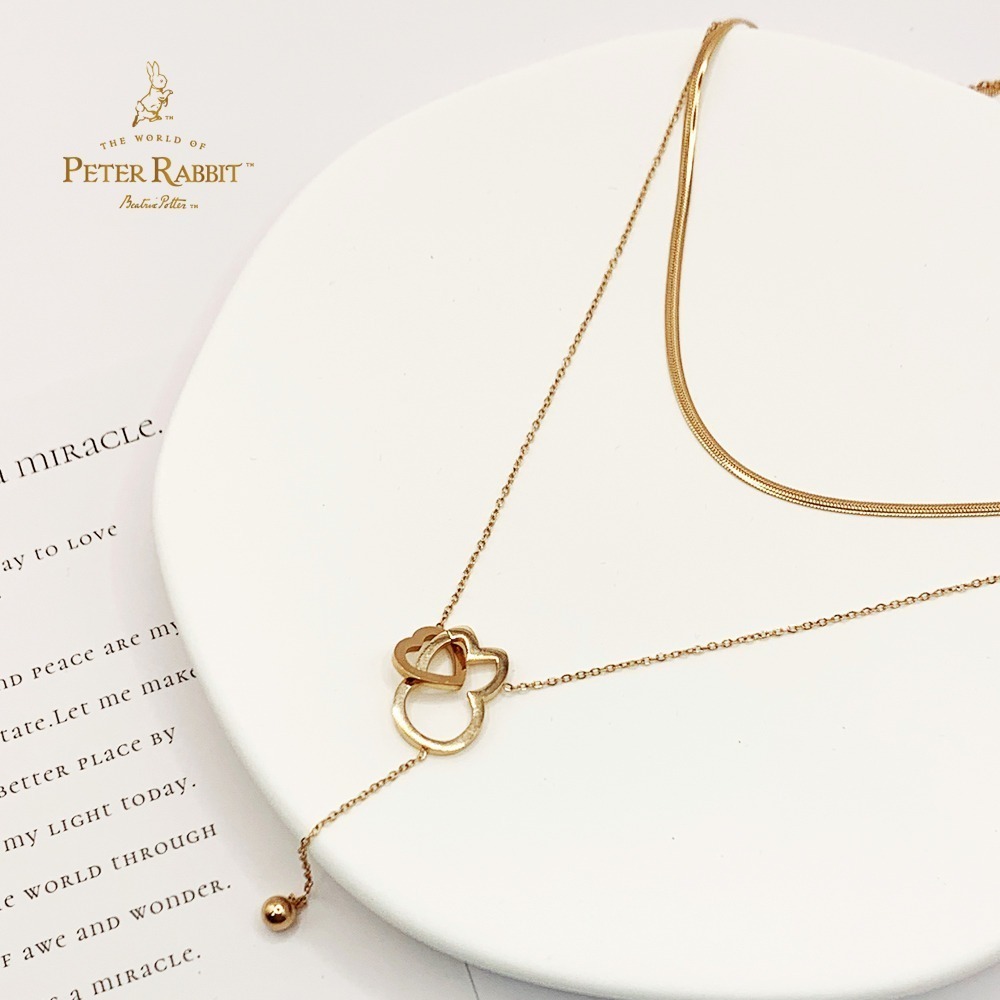 【PETER RABBIT】比得兔「戀鍊情深」雙層項鍊-玫瑰金-細節圖2