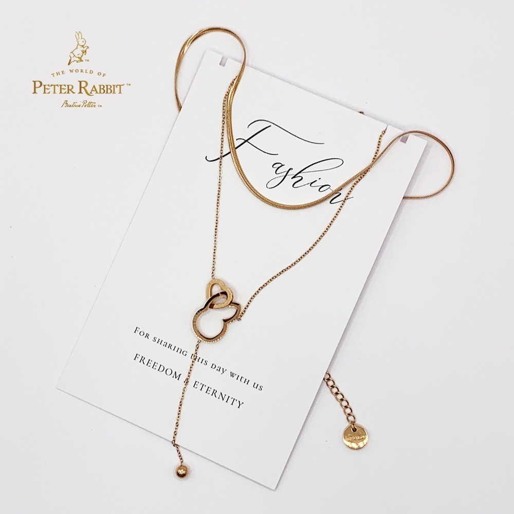 【PETER RABBIT】比得兔「戀鍊情深」雙層項鍊-玫瑰金-細節圖3