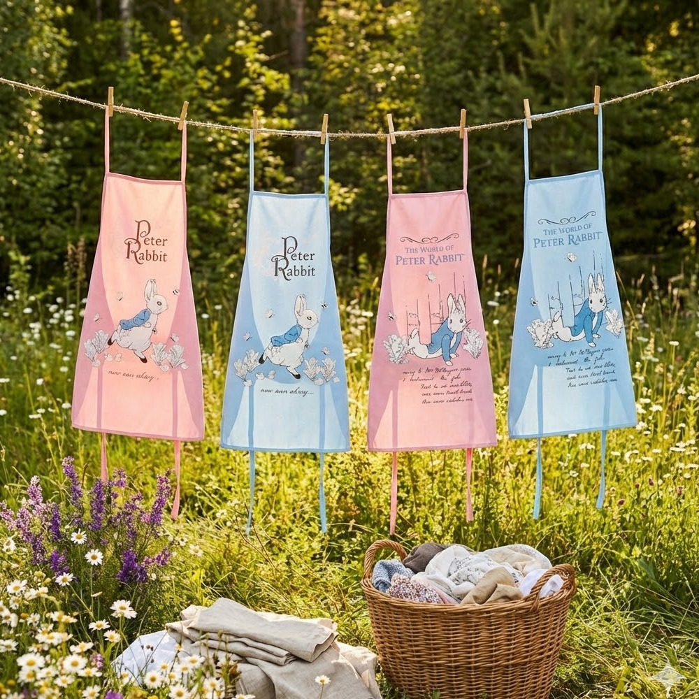 買一送一(贈品隨機出貨) 【PETER RABBIT】 比得兔 3 色圍裙-細節圖3