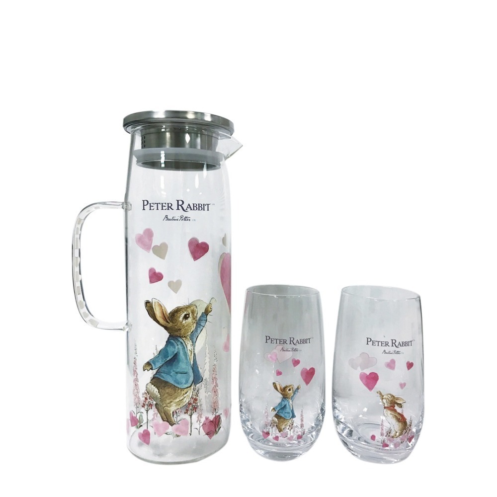 【PETER RABBIT】比得兔 耐熱玻璃冷水壺及水杯3件組＿綠野仙蹤-細節圖2