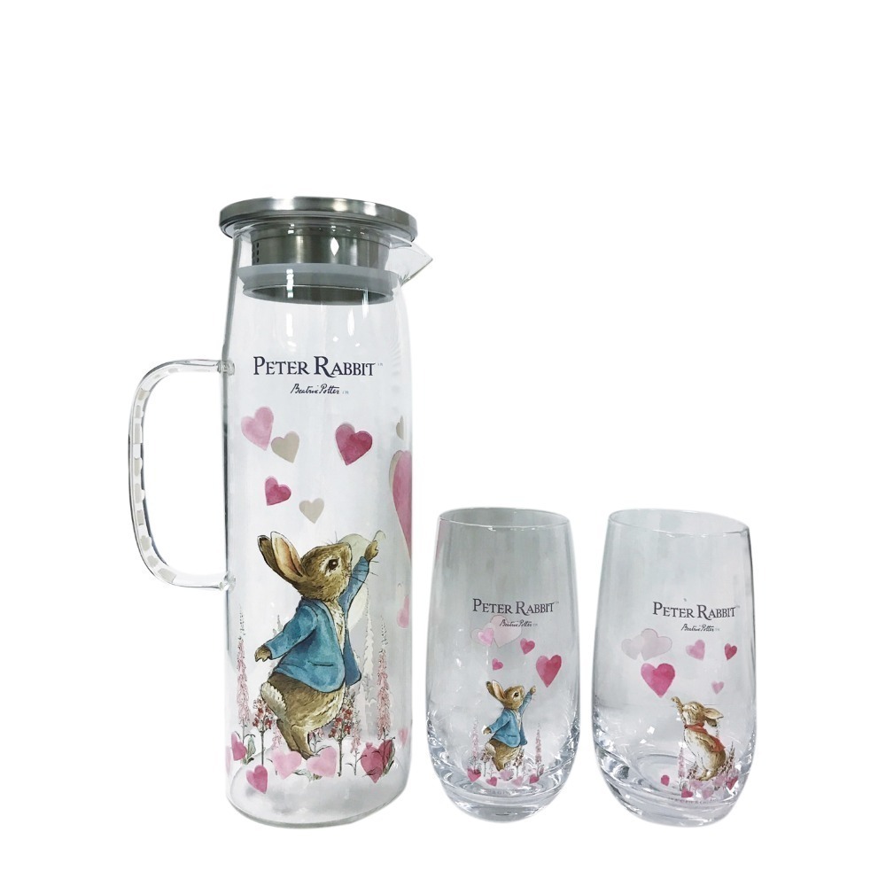 【PETER RABBIT】比得兔 耐熱玻璃冷水壺及水杯3件組＿綠野仙蹤-規格圖2