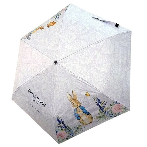 【PETER RABBIT】比得兔輕量晴雨傘 遮陽傘 雨傘 不透光 摺疊傘 晴雨傘 三折超細超輕手開傘 黑膠雨傘-細節圖2